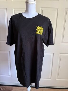 Born Scum Short Sleeve Graphic Tee with Yellow Chest Logo